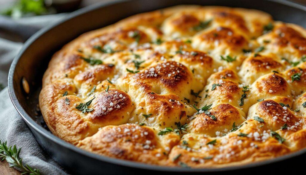 Focaccia na patelni bez wyrastania: gotowa w 10 minut i chrupiąca jak z piekarni