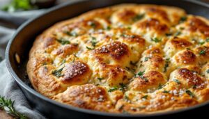 Focaccia na patelni bez wyrastania: gotowa w 10 minut i chrupiąca jak z piekarni