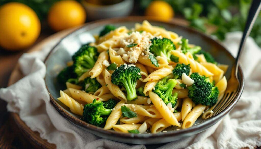 Postny obiad w 20 minut: makaron z brokułami i czosnkiem, który robi się praktycznie sam