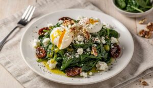 Biorę 2 jajka i garść szpinaku. Po 10 minutach mam śniadanie z ponad 30 g białka