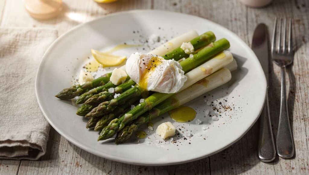 Szparagi pojawiły się na targach w marcu! Gotuję je na parze 4 minuty i podaję z jajkiem w koszulce