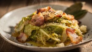 Kapusta młoda z wczesnego zbioru pojawia się na targach. Smażę ją z boczkiem i kminem…