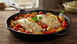 Ten przepis robi furorę. Jednogarnkowy dorsz, który zastępuje cały obiad