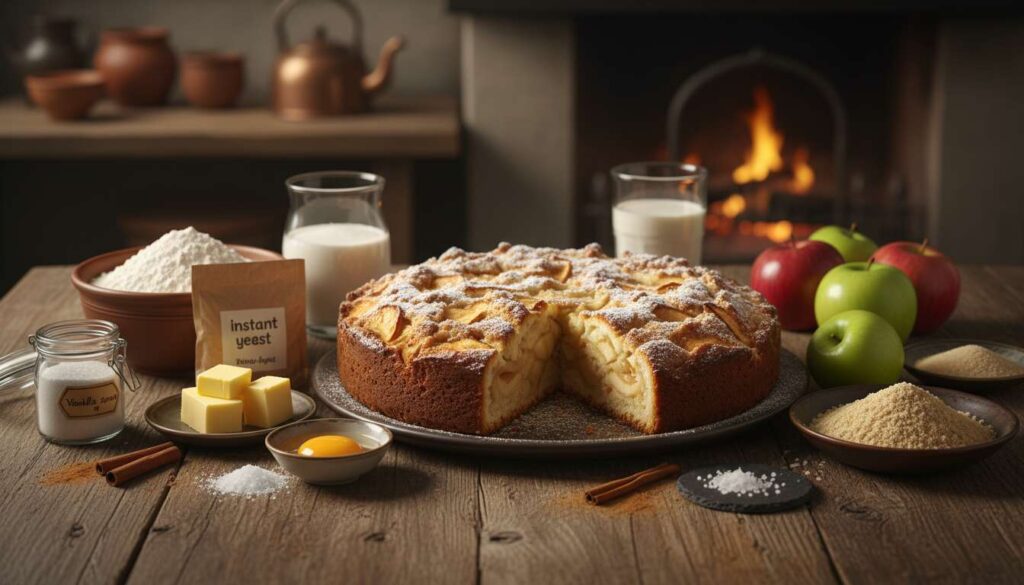 Drożdżowy placek z jabłkami: cienkie ciasto, dużo nadzienia i proste kroki