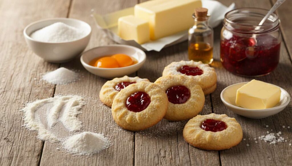Ciasteczka maślane wyciskane z dżemem: przepis, który zawsze trzyma kształt