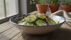 Ta surówka z ogórkow kiszonych to hit w moim domu. Pasuje do każdego obiadu