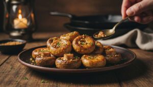 Pieczarki smażę wyłącznie na tym tłuszczu. Są złociste, jędrne i nie puszczają ani kropli wody