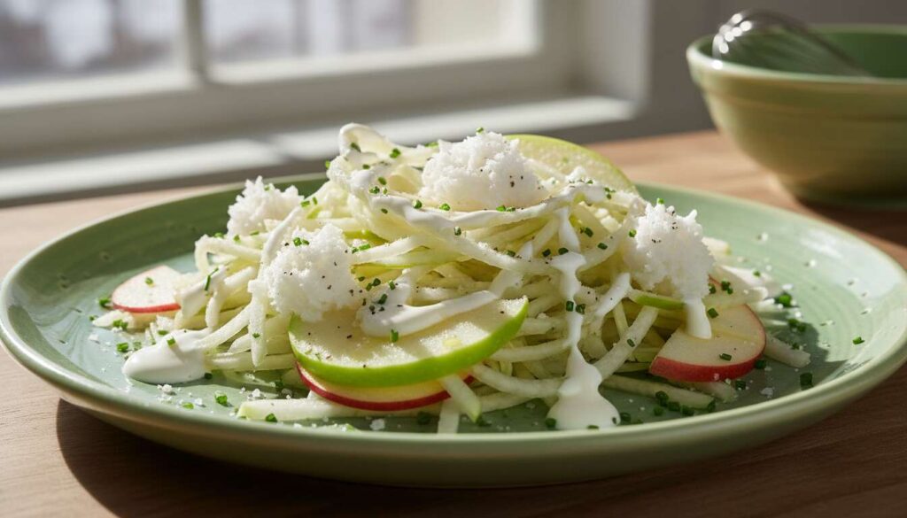 Sałatka na Wielkanoc z kalarepą i chrzanem. Goście pytają o przepis po pierwszym talerzu