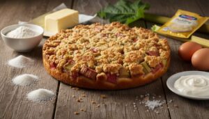 Placek z rabarbarem i kruszonką: kwiecień to idealny moment na ten klasyczny wypiek