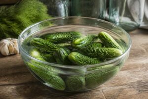 Ogórki przed kiszeniem wkładam do miski z zimną wodą. Ten krok robi ogromną różnicę